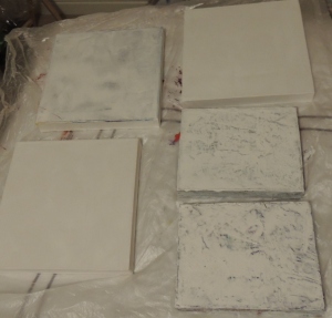 Art from club duvet - canvasses ready for some texture